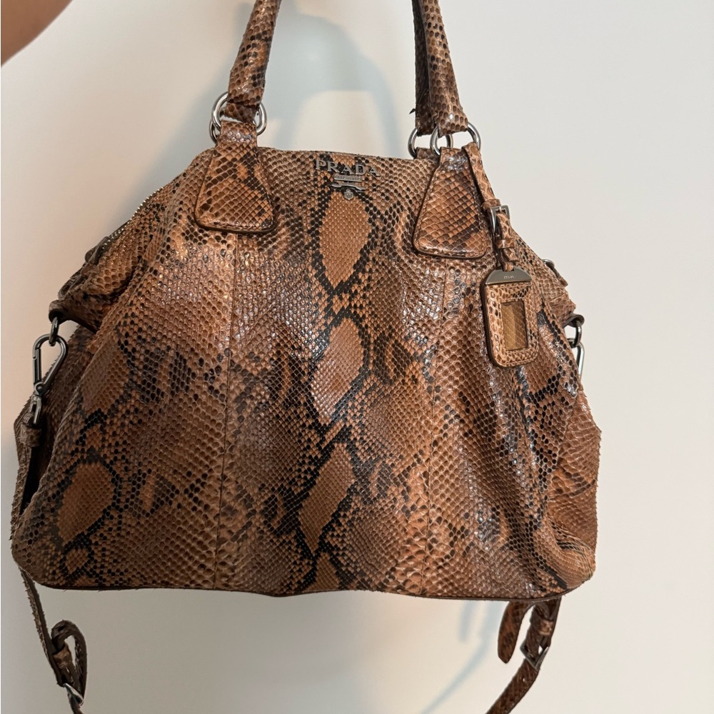 Prada Exotic Python Pitone Large Top Handle Shoul… - image 14